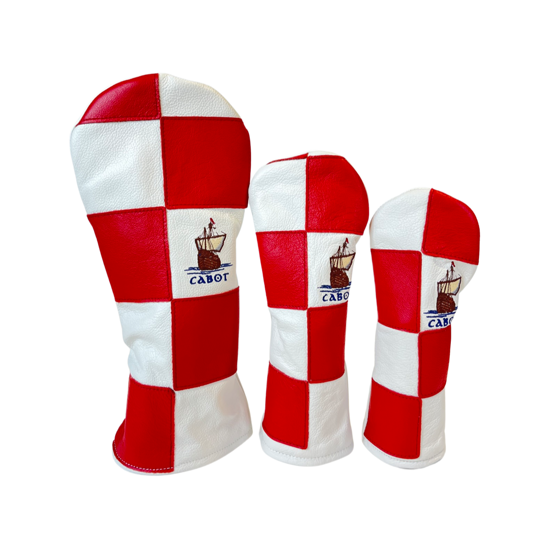 Dormie Cabot Links Checkered Red & White Headcovers